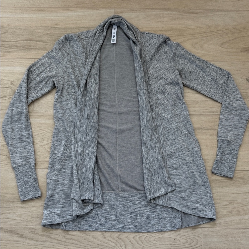 Athleta Light Heather Gray Knit Cardigan